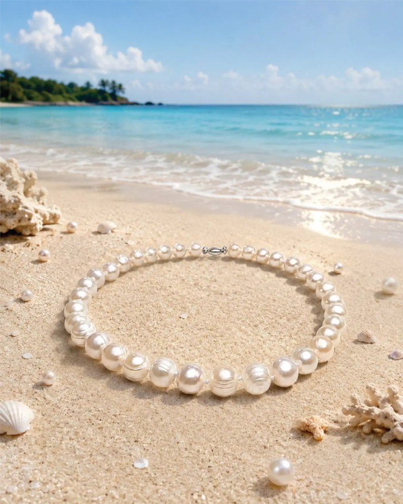 Pearl bracelet on wrist